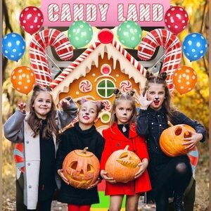 Candy Land Decoration Kit, Backdrop, Candyland Trunk Or Treat, Doorway photo